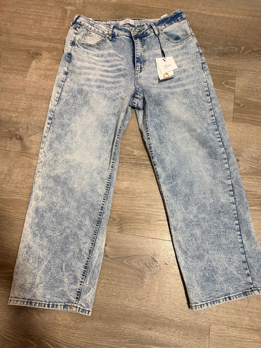 NWT Rise Apparel Co Wide Leg Acid Wash Jeans